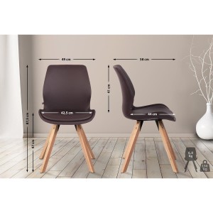 Lote 4 sillas de confidente KALI, estructura de madera, color negro
