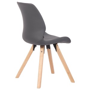 Lote 4 sillas de confidente KALI, estructura de madera, color negro