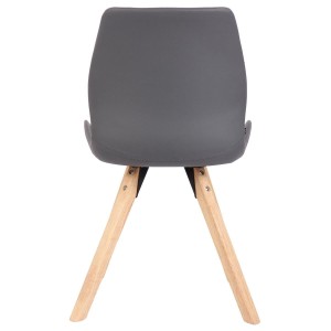 Lote 4 sillas de confidente KALI, estructura de madera, color negro