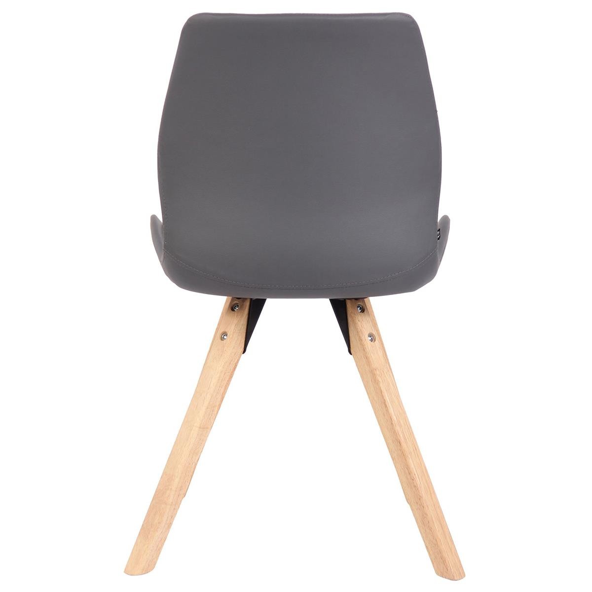 Lote 4 Sillas de Confidente KALI, Estructura de Madera, Asiento Tapizado, en Piel sintética color Negro