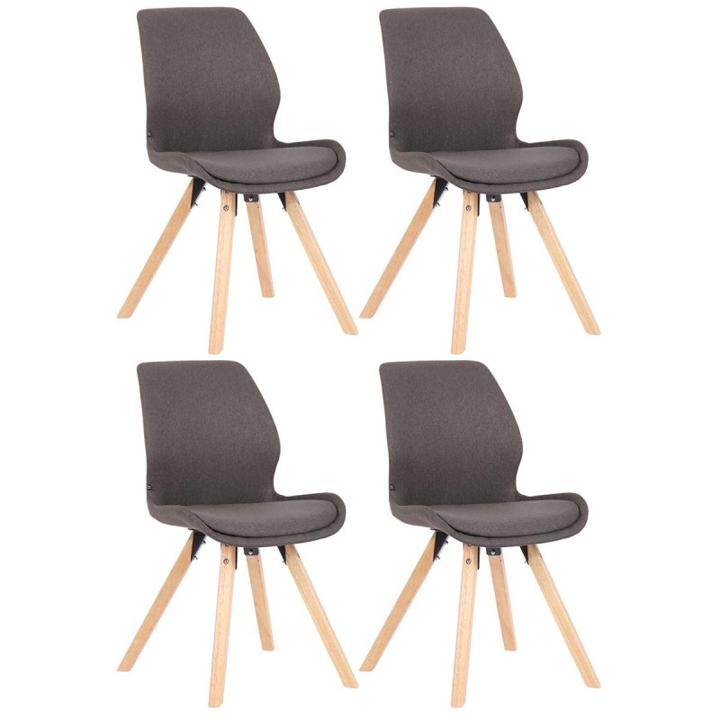 Lote 4 sillas de confidente KALI, estructura de madera, color negro