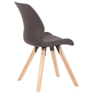 Lote 4 sillas de confidente KALI, estructura de madera, color negro
