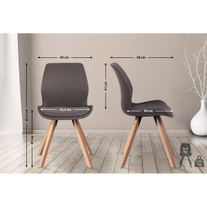 Lote 4 sillas de confidente KALI, estructura de madera, color negro