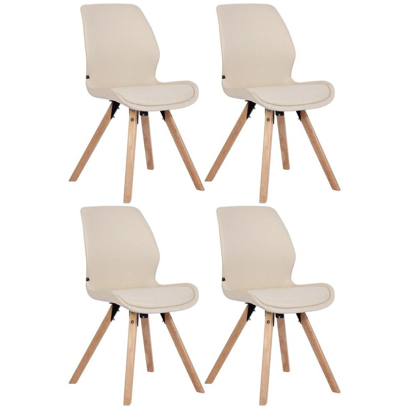 Lote 4 sillas de confidente KALI, estructura de madera, color negro