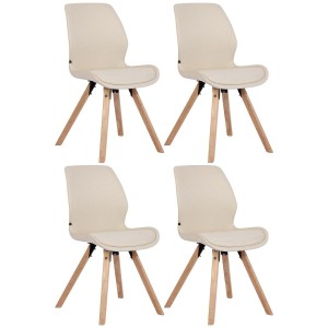 Lote 4 sillas de confidente KALI, estructura de madera, color negro