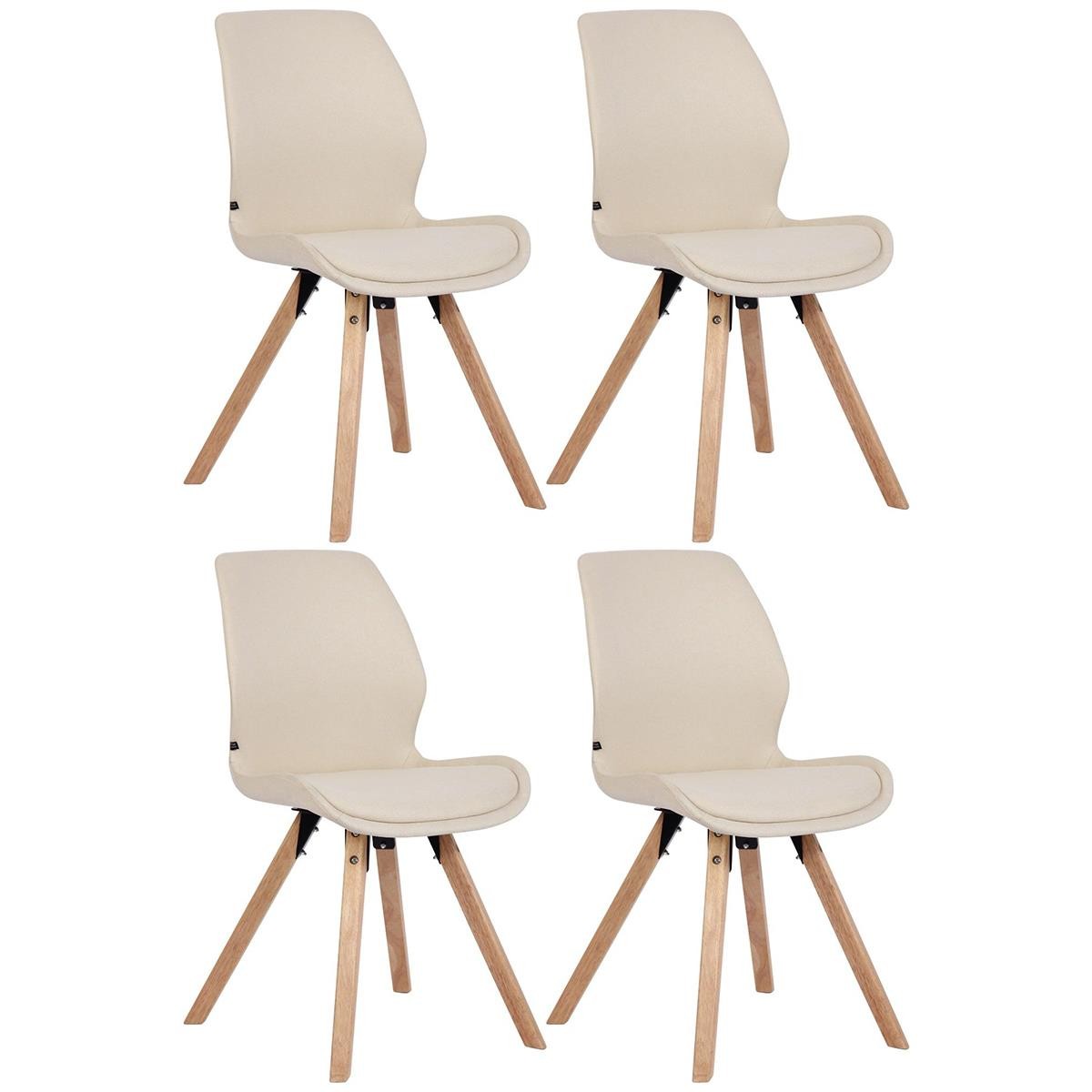 Lote 4 Sillas de Confidente KALI, Estructura de Madera, Asiento Tapizado, en Tela color Negro