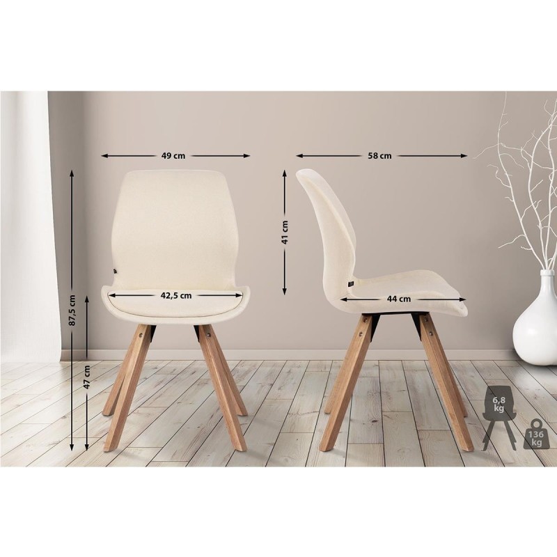 Lote 4 sillas de confidente KALI, estructura de madera, color negro