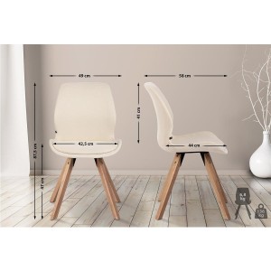 Lote 4 sillas de confidente KALI, estructura de madera, color negro