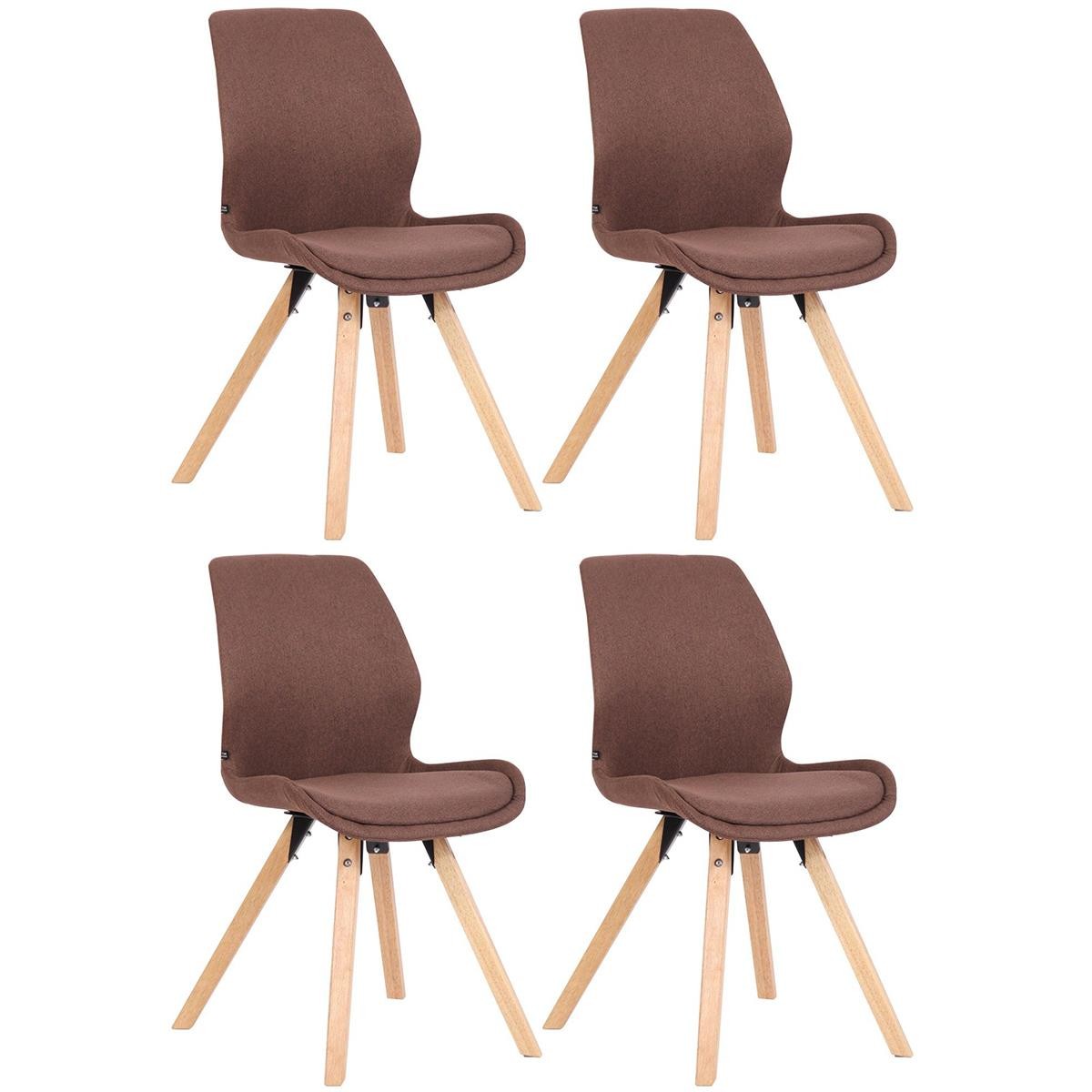 Lote 4 Sillas de Confidente KALI, Estructura de Madera, Asiento Tapizado, en Tela color Negro