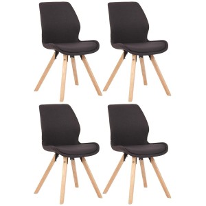 Lote 4 sillas de confidente KALI, estructura de madera, color negro