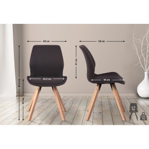 Lote 4 sillas de confidente KALI, estructura de madera, color negro