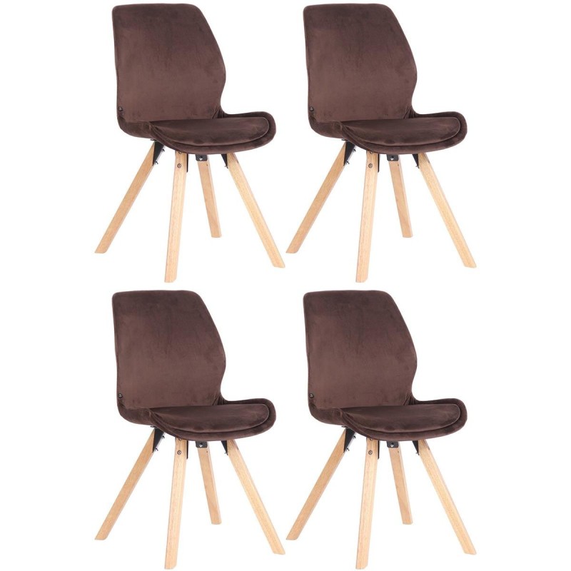 Lote 4 sillas de confidente KALI, estructura de madera, color negro