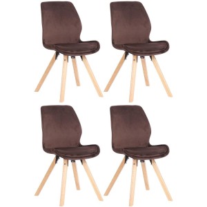 Lote 4 sillas de confidente KALI, estructura de madera, color negro