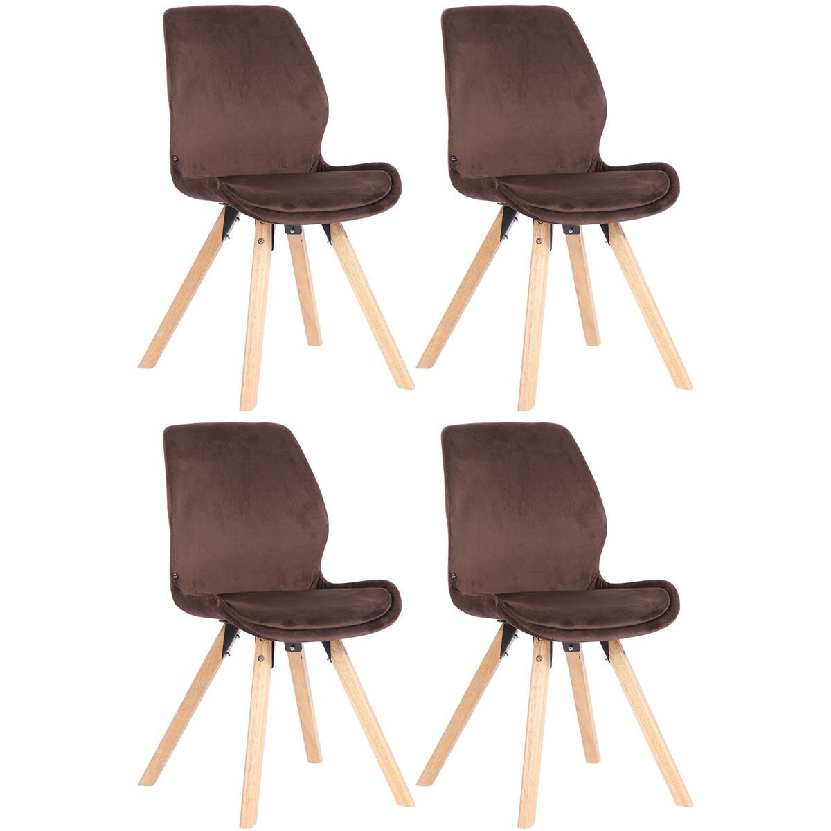 Lote 4 Sillas de Confidente KALI, Estructura de Madera, Asiento Tapizado, en Terciopelo color Negro