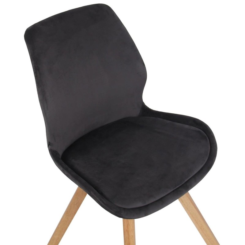 Lote 4 sillas de confidente KALI, estructura de madera, color negro