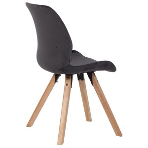 Lote 4 sillas de confidente KALI, estructura de madera, color negro