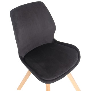 Lote 4 sillas de confidente KALI, estructura de madera, color negro 2
