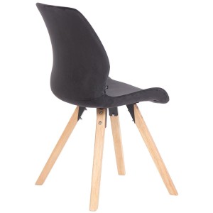 Lote 4 sillas de confidente KALI, estructura de madera, color negro