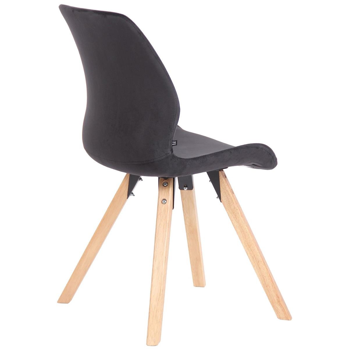Lote 4 Sillas de Confidente KALI, Estructura de Madera, Asiento Tapizado, en Terciopelo color Negro