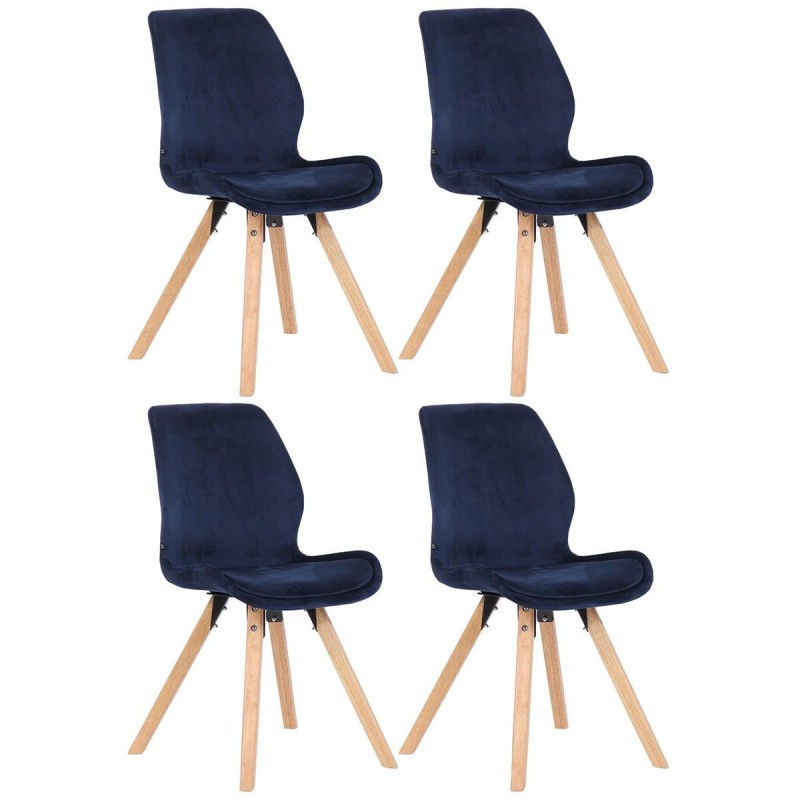 Lote 4 sillas de confidente KALI, estructura de madera, color negro