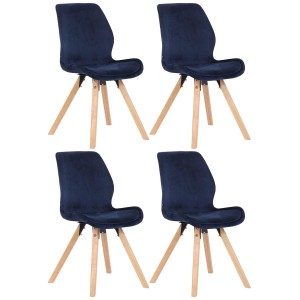 Lote 4 sillas de confidente KALI, estructura de madera, color negro