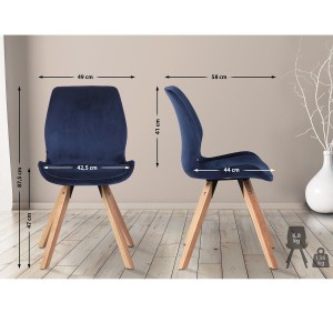 Lote 4 sillas de confidente KALI, estructura de madera, color negro