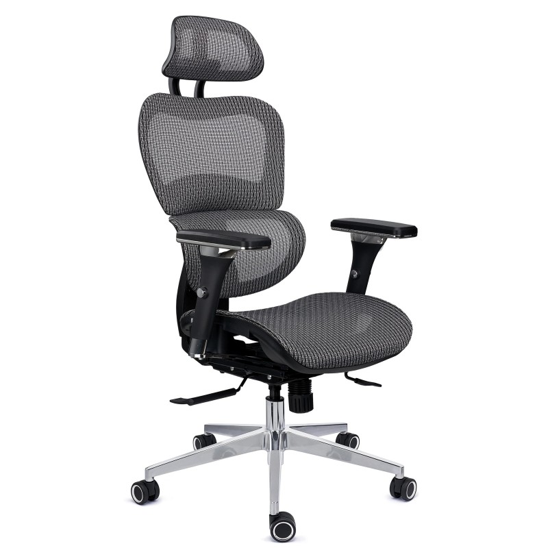 Sila de oficina ergonómica VICTORY PRO, uso profesional 8h, negro