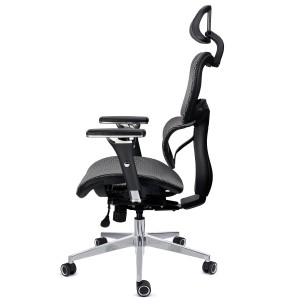 Sila de oficina ergonómica VICTORY PRO, uso profesional 8h, negro