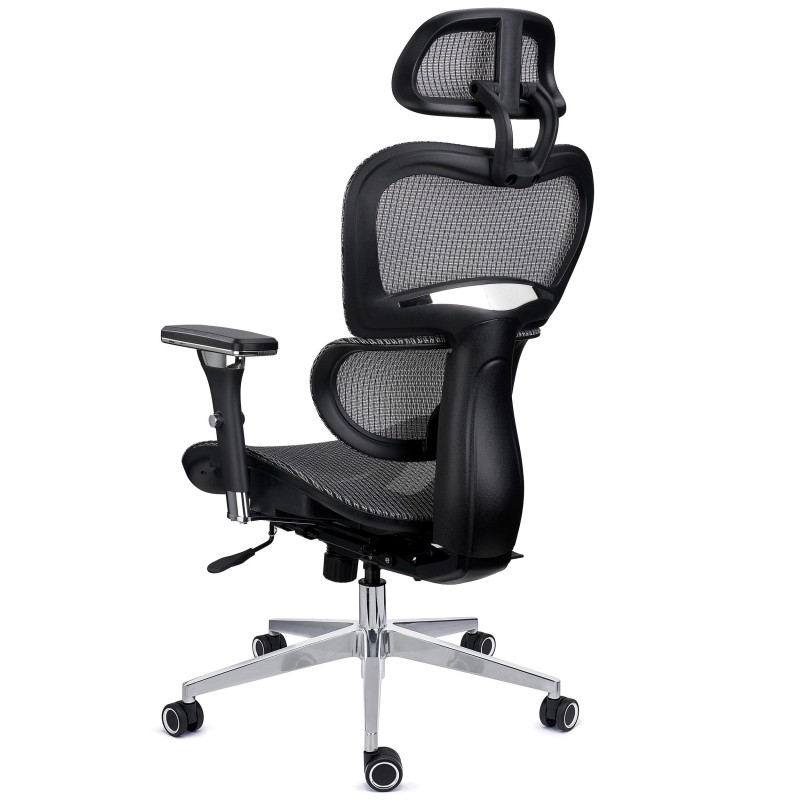 Sila de oficina ergonómica VICTORY PRO, uso profesional 8h, negro