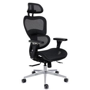 Sila de oficina ergonómica VICTORY PRO, uso profesional 8h, negro