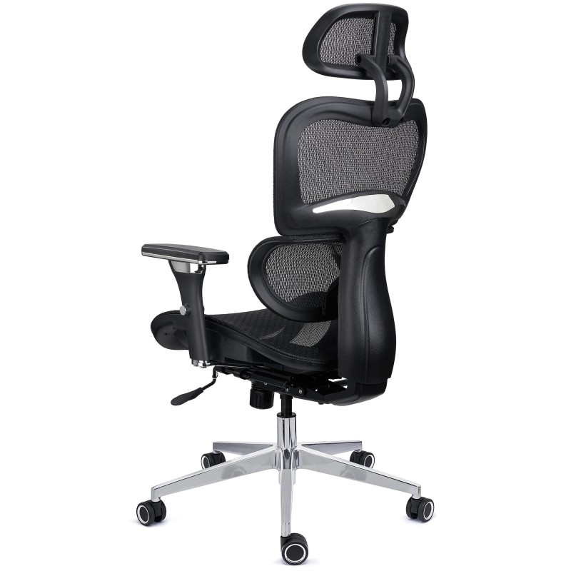 Sila de oficina ergonómica VICTORY PRO, uso profesional 8h, negro