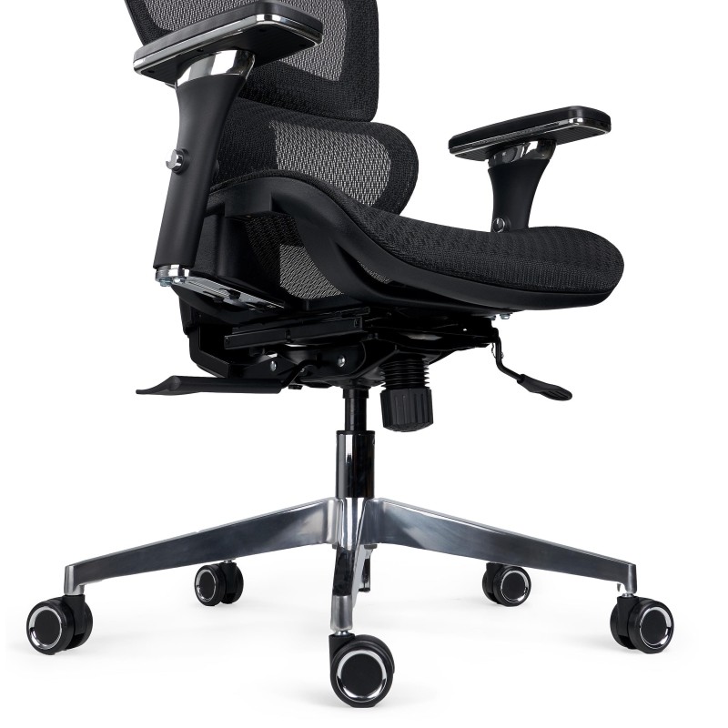 Sila de oficina ergonómica VICTORY PRO, uso profesional 8h, negro