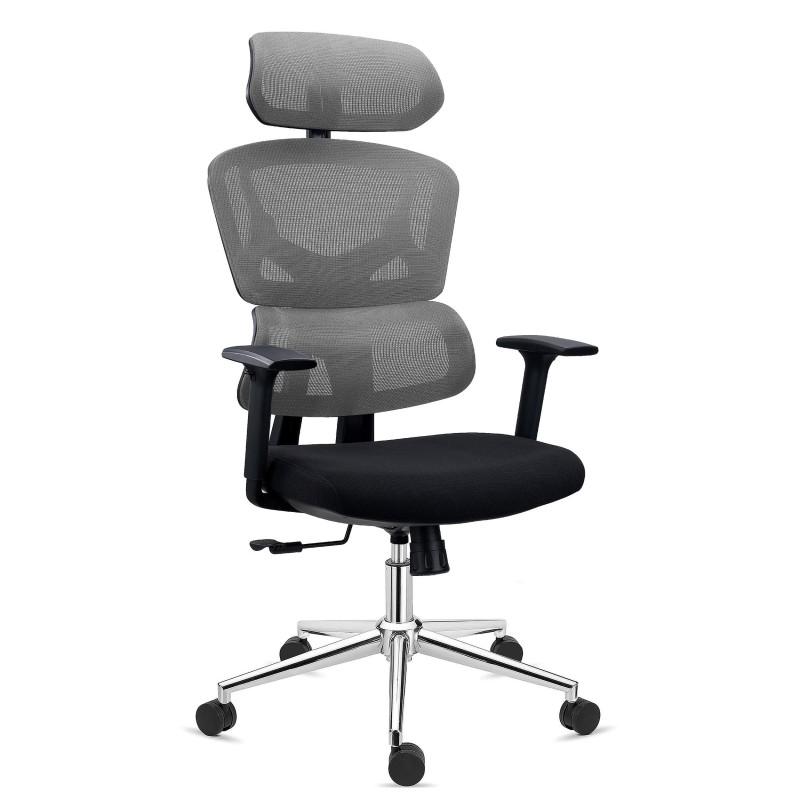 Silla de oficina ergonómica SIDNEY, uso 8 horas, en negro