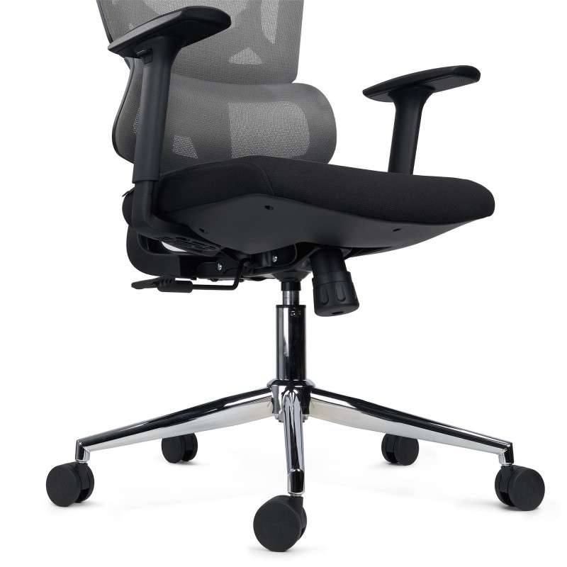 Silla de oficina ergonómica SIDNEY, uso 8 horas, en negro