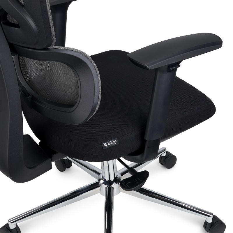 Silla de oficina ergonómica SIDNEY, uso 8 horas, en negro