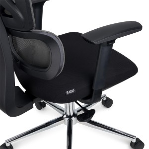 Silla de oficina ergonómica SIDNEY, uso 8 horas, en negro