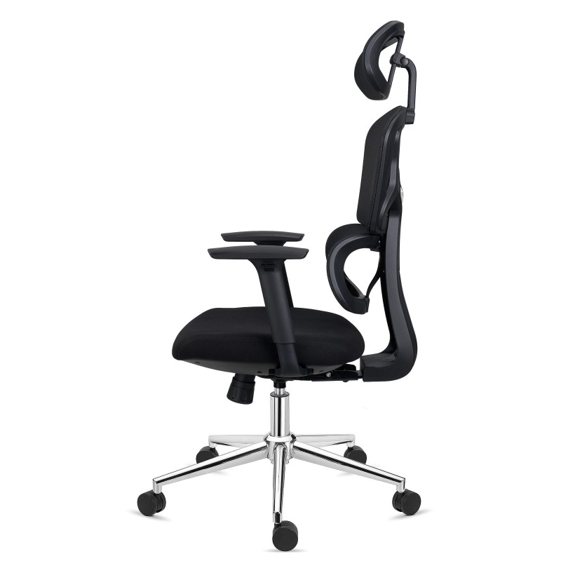 Silla de oficina ergonómica SIDNEY, uso 8 horas, en negro