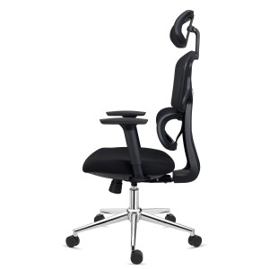 Silla de oficina ergonómica SIDNEY, uso 8 horas, en negro