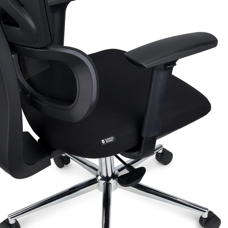Silla de oficina ergonómica SIDNEY, uso 8 horas, en negro