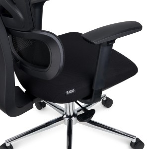 Silla de oficina ergonómica SIDNEY, uso 8 horas, en negro