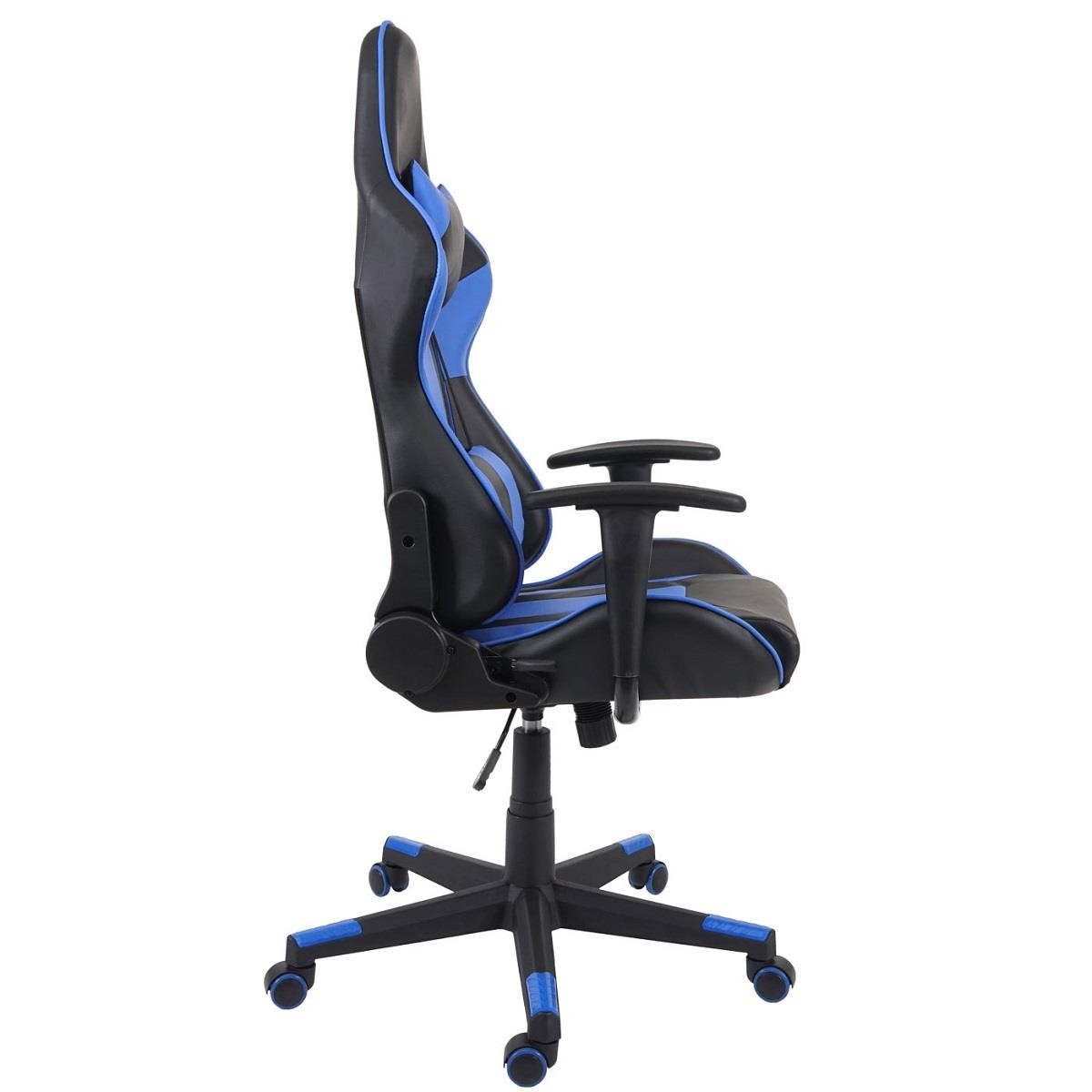 Silla Gaming CAMTON, Respaldo Reclinable, con Cojines, en Piel Negro