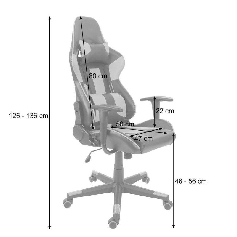 Silla Gaming CAMTON en Piel Negro