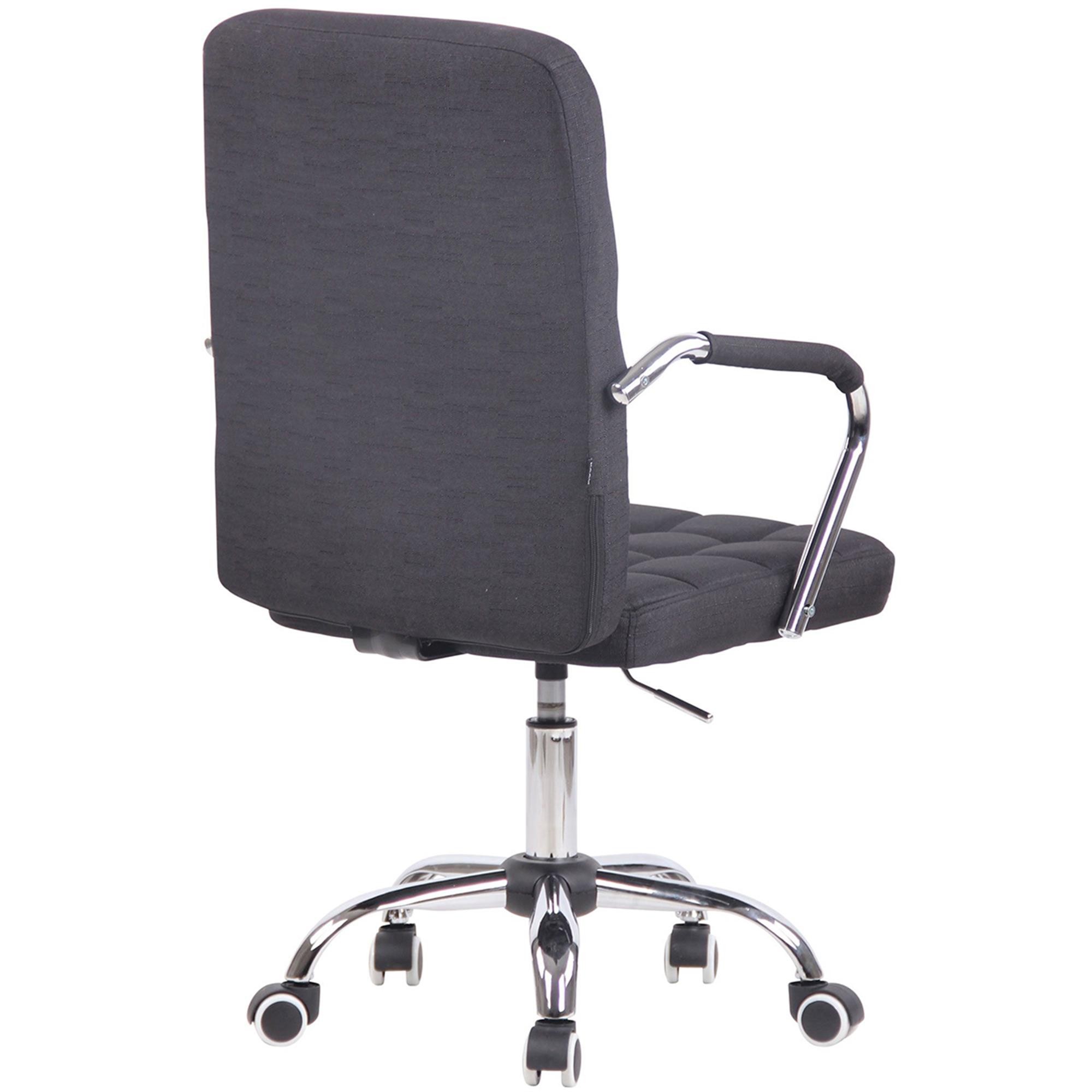 Silla de Oficina BOLTON TELA, Grueso Acolchado, Base Metálica, color Negro