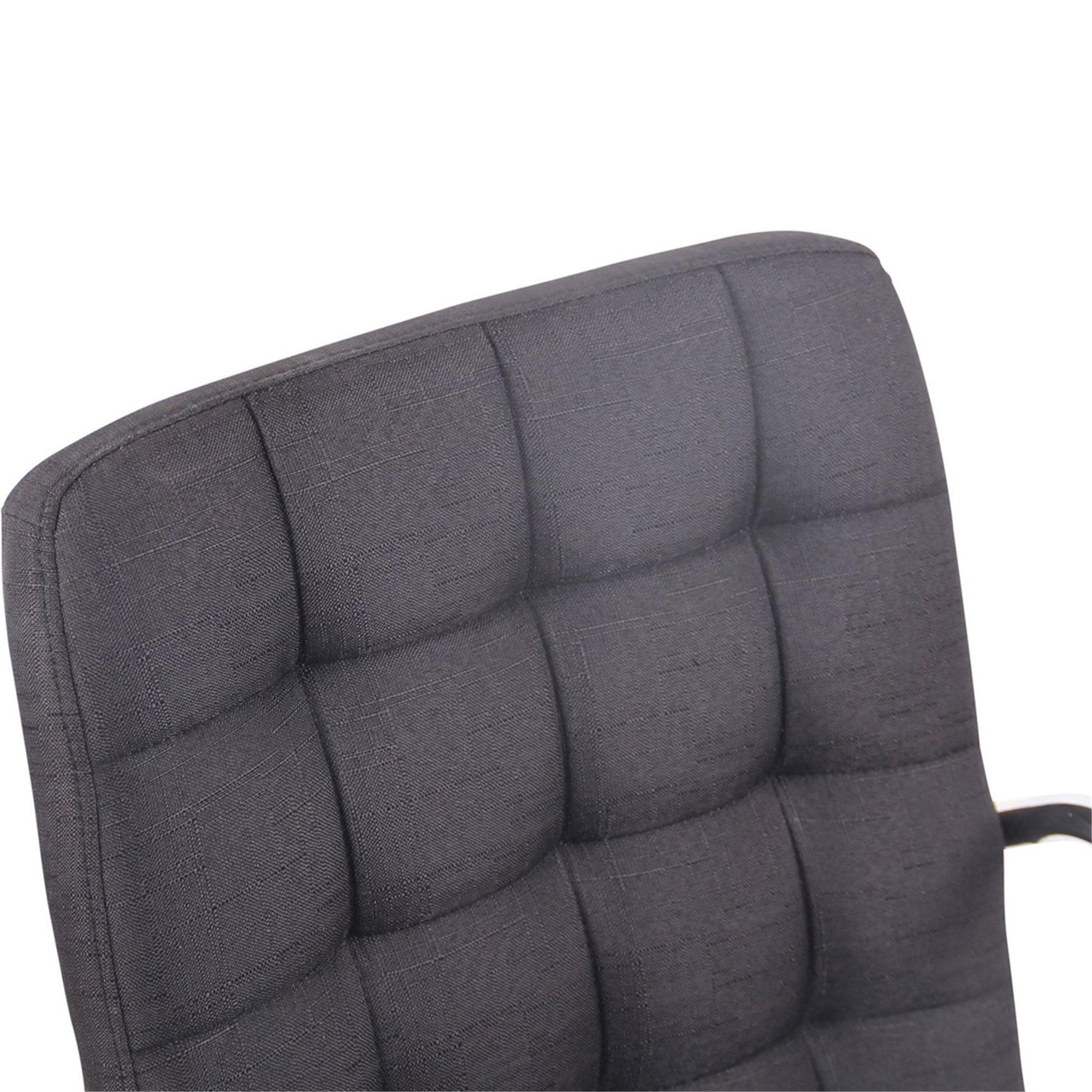 Silla de Oficina BOLTON TELA, Grueso Acolchado, Base Metálica, color Negro