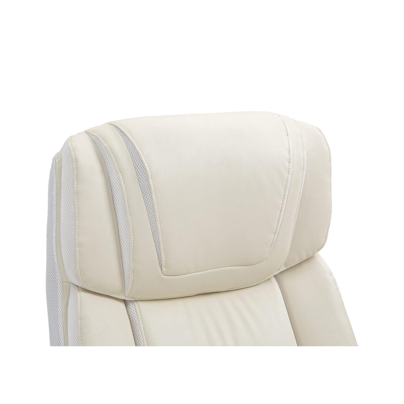Sillón de Oficina KELTY, Gran Acolchado, Resistente Hasta 220 kg, en Piel color Crema