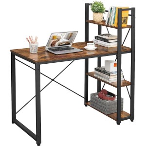 Mesa de Oficina LAIKA, 120x60x120 cm, en Madera y Metal, color Marrón y Negro