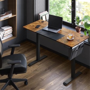 Mesa de Oficina CLOSEN, Elevable, Madera color Marrón y Negro