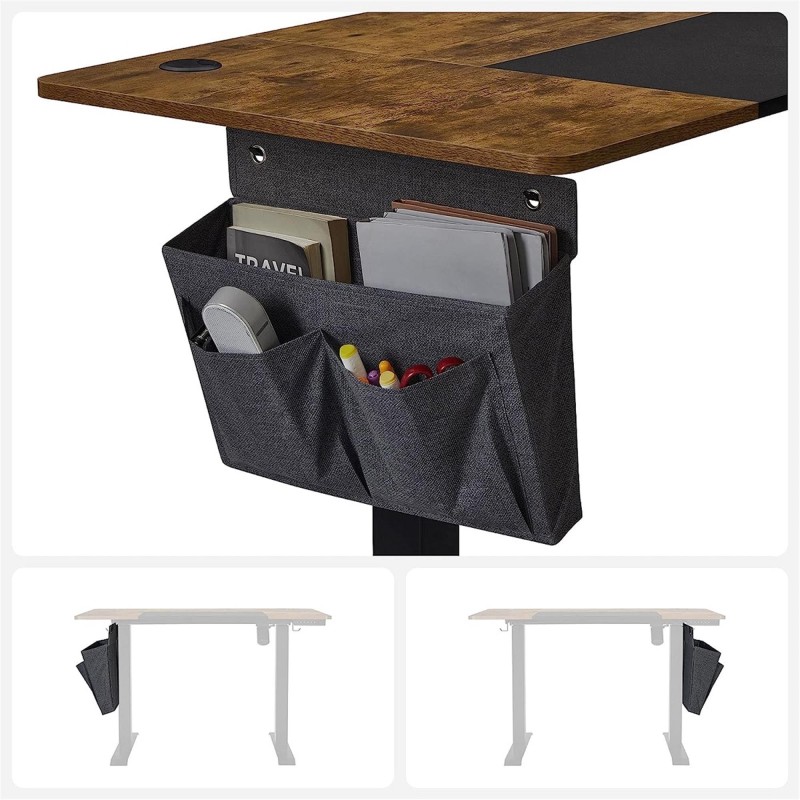 Mesa de Oficina CLOSEN, Elevable, Madera color Marrón y Negro
