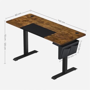 Mesa de Oficina CLOSEN, Elevable, Madera color Marrón y Negro