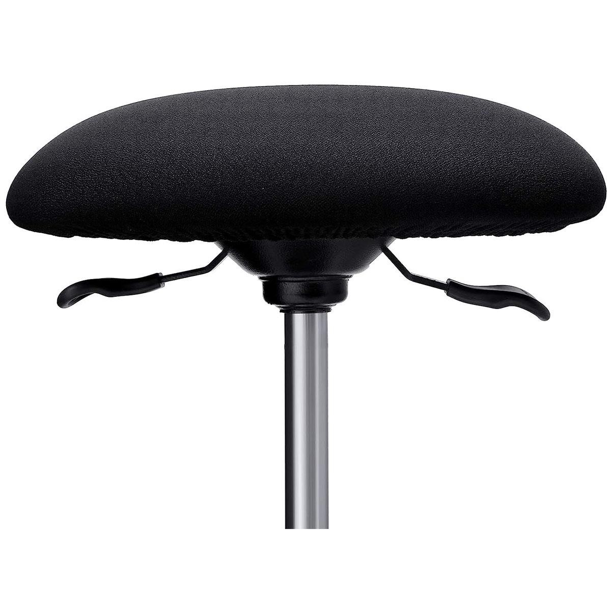 Taburete de Trabajo PONY, Giratorio, Ajustable en Altura, Asiento de Tela color Negro